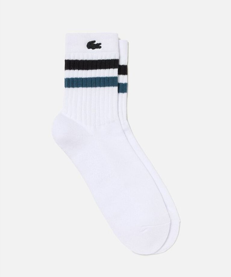 LACOSTE「ラインドアメリブショートソックス」|ソックス|ホワイト×ブラック