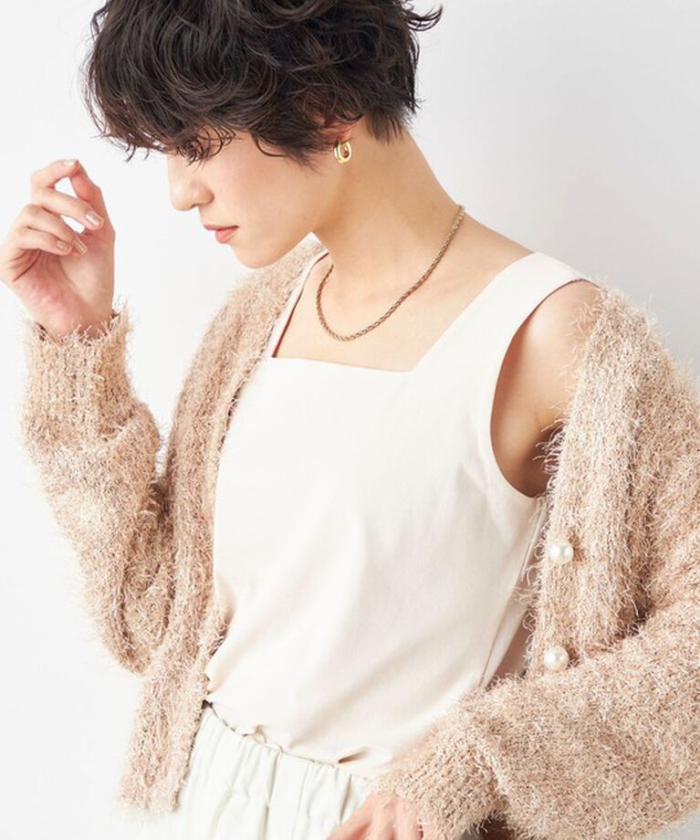 NOLLEY'S「《手洗い可能》愛され サテン×ベア天2WAYタンクトップ」|タンクトップ|