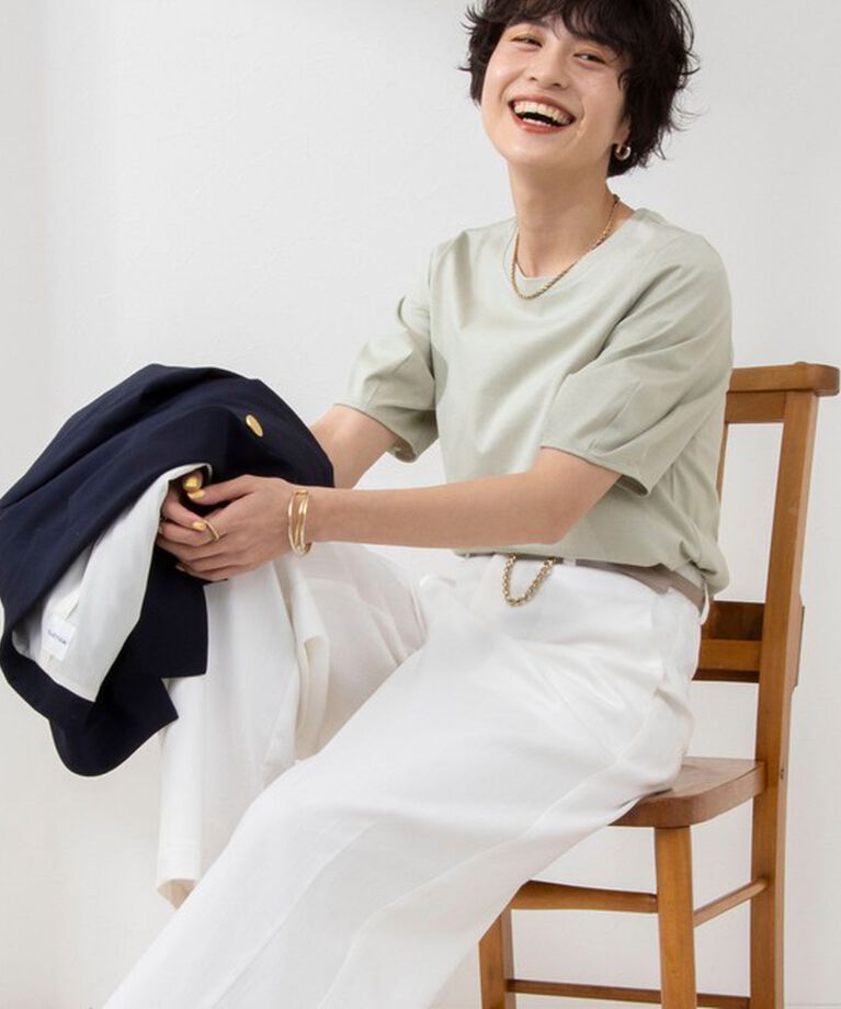 NOLLEY'S「BASIC 5分袖プルオーバーカットソー」|Tシャツ・カットソー|