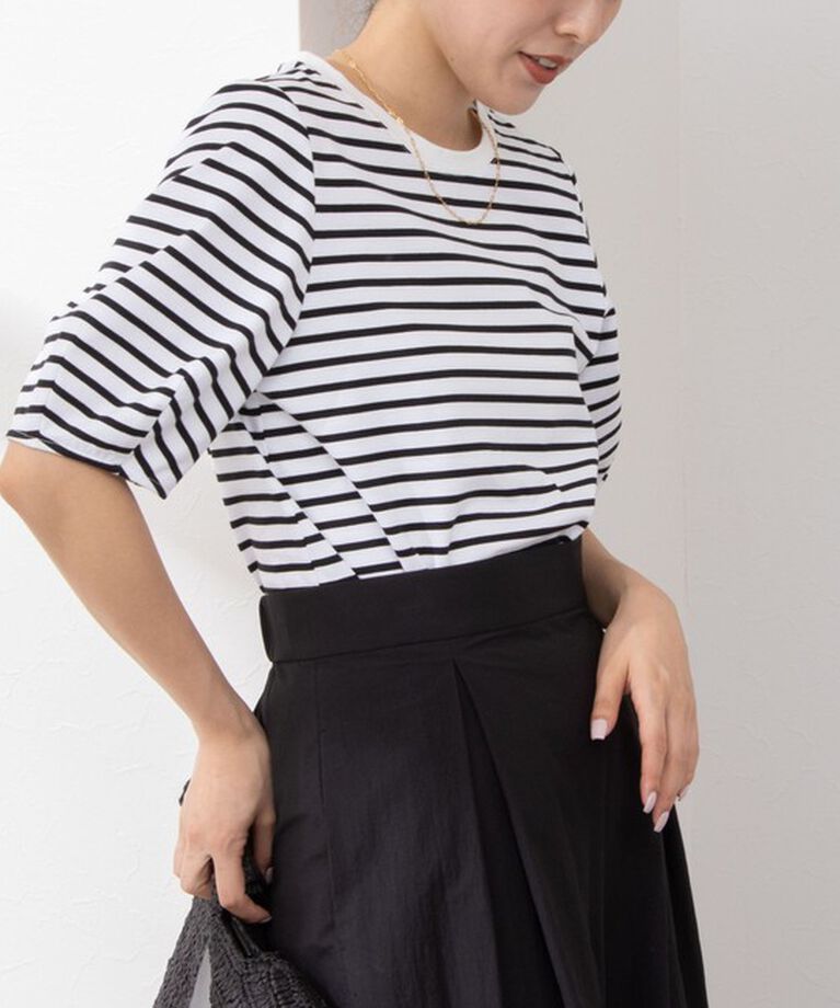 NOLLEY'S「BASIC 5分袖プルオーバーカットソー」|Tシャツ・カットソー|