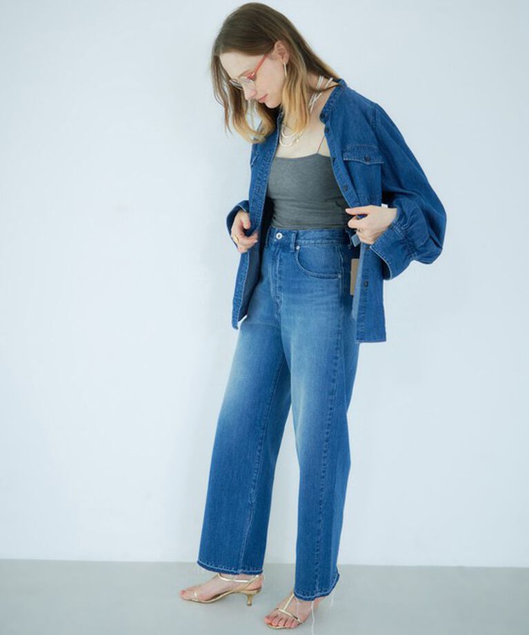 Rie Miller「＜飯豊まりえさん着用＞【RM denim】スリットフレアハイウエストデニム」|デニム|