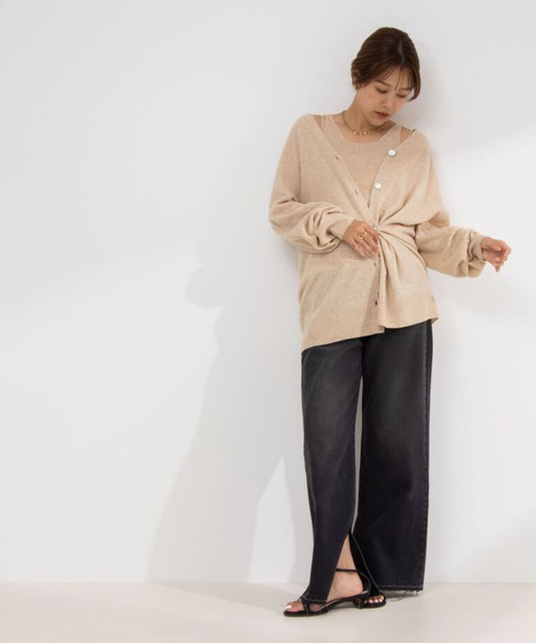 Rie Miller「＜飯豊まりえさん着用＞【RM denim】スリットフレアハイウエストデニム」|デニム|