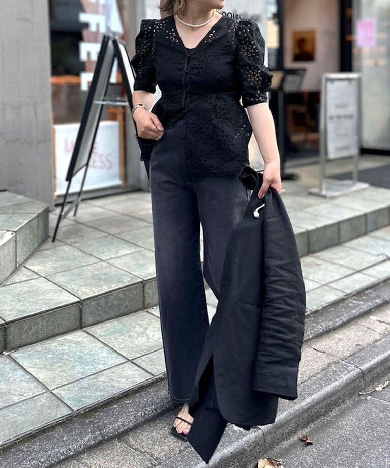 Rie Miller「＜飯豊まりえさん着用＞【RM denim】スリットフレアハイウエストデニム」|デニム|