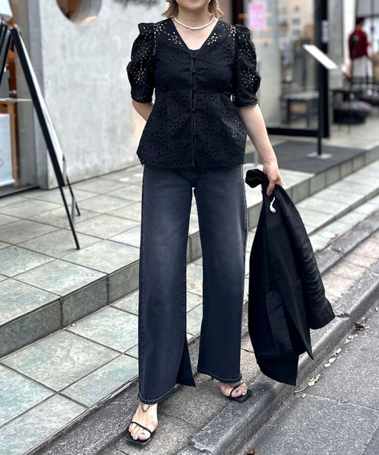 Rie Miller「＜飯豊まりえさん着用＞【RM denim】スリットフレアハイウエストデニム」|デニム|