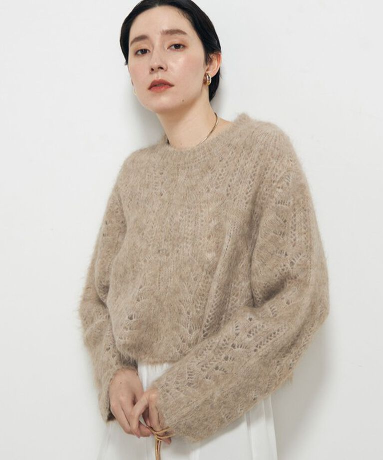 Laraaji「アルパカブレンド透かし柄プルオーバーニット」|ニット・セーター|
