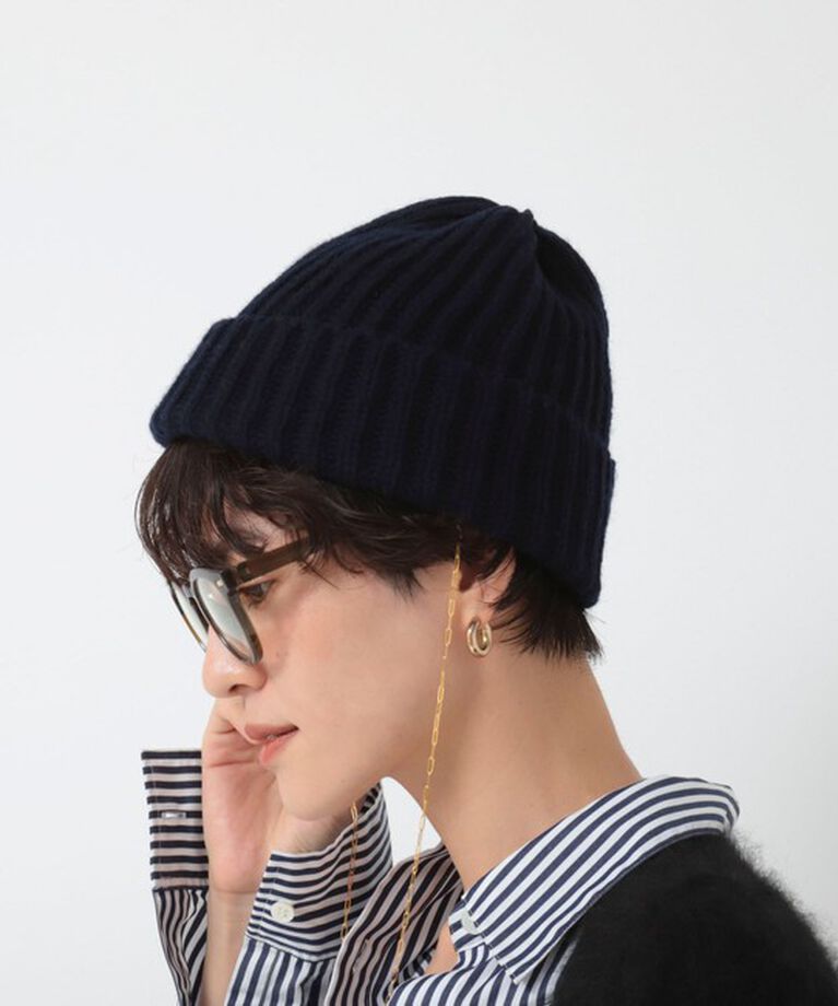 NOLLEY'S「【COSY/コージー】チェーン付リブボブキャップ」|ニット帽|