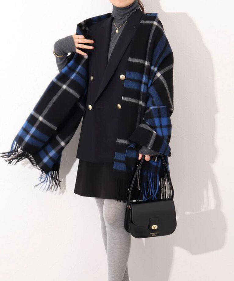NOLLEY'S「【TWEEDMILL/ツィードミル】◇【WEB限定】ラムズウールストール」|ストール|ブルー系1