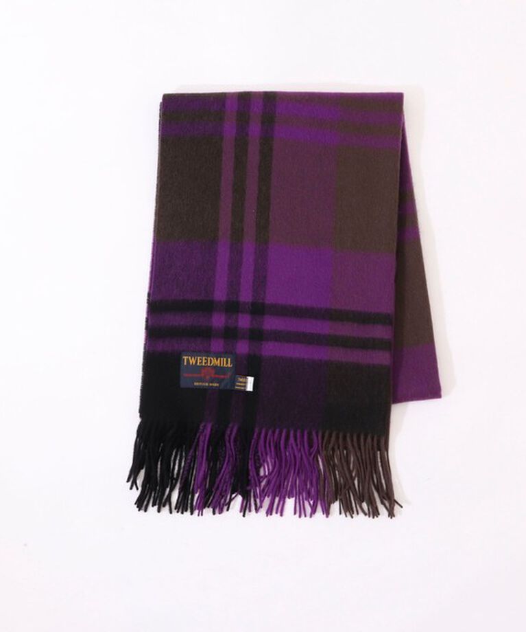 NOLLEY'S「【TWEEDMILL/ツィードミル】◇【WEB限定】ラムズウールストール」|ストール|パープル系1