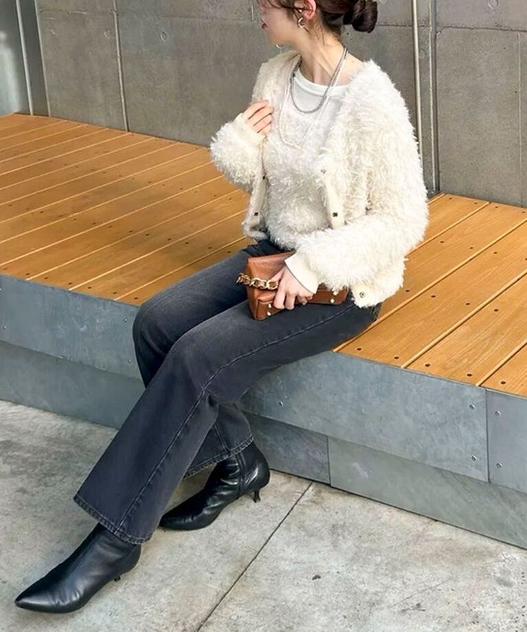 Rie Miller「チュールフェザーヤーンニットビスチェ」|ニット・セーター|
