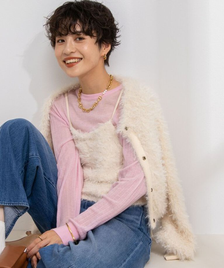 Rie Miller「チュールフェザーヤーンニットビスチェ」|ニット・セーター|