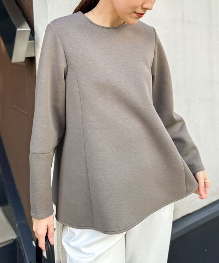 NOLLEY'S「ウォッシャブルエアボールフレアプルオーバーカットソー」|Tシャツ・カットソー|カーキ