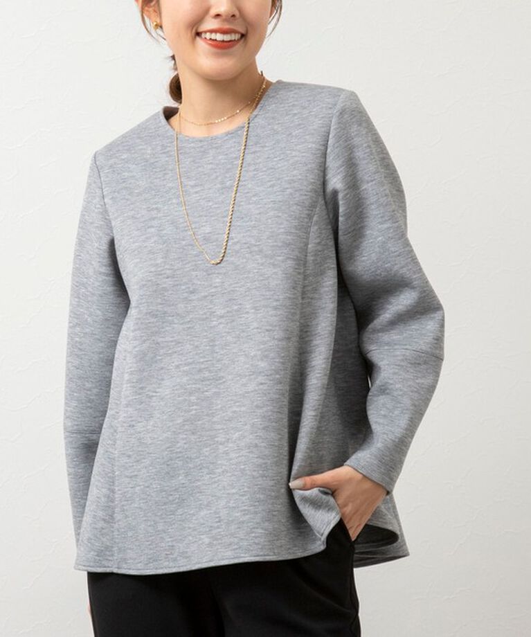 NOLLEY'S「ウォッシャブルエアボールフレアプルオーバーカットソー」|Tシャツ・カットソー|ミディアムグレー