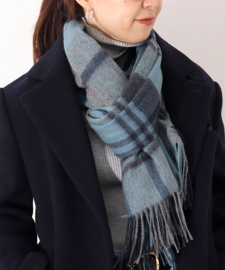 NOLLEY'S「◇【WEB限定カラーあり】カシミヤチェックストール」|ストール|ブルー系1
