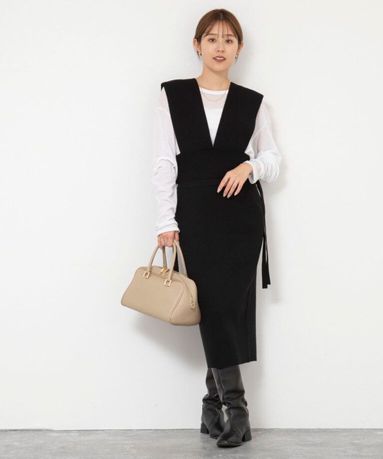 NOLLEY'S「【WEBスタッフ林&二見別注】《オールシーズン対応》着痩せ細リブニットタイトスカート」|タイト|