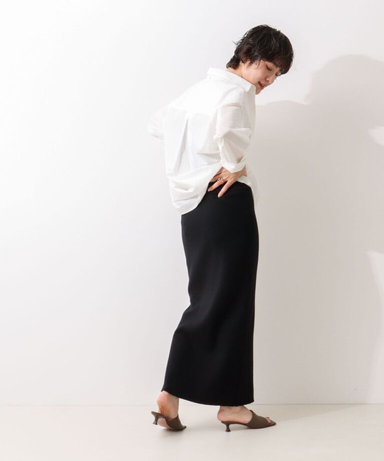 NOLLEY'S「【WEBスタッフ林&二見別注】《オールシーズン対応》着痩せ細リブニットタイトスカート」|タイト|