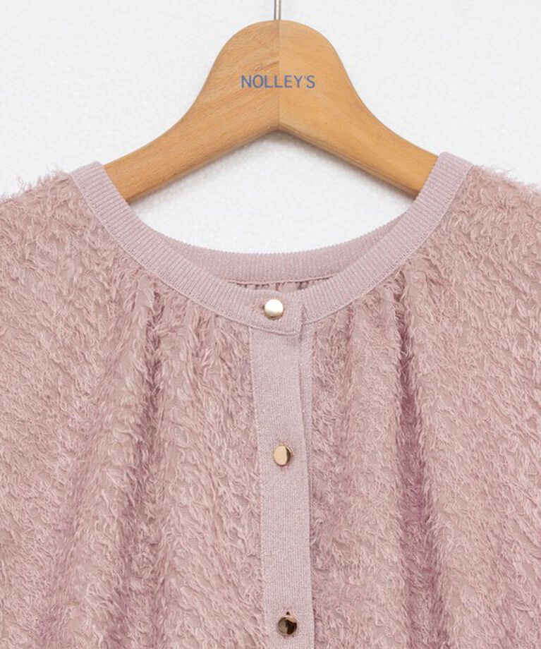 NOLLEY'S「《手洗い可能》2WAYカットジャガードラメ配色カーディガン」|カーディガン|