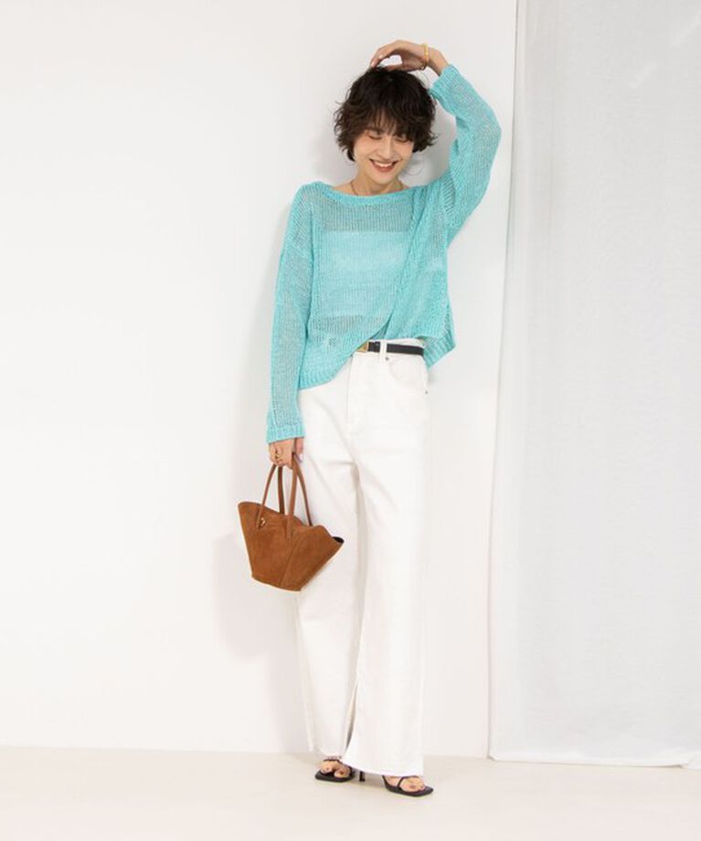 Rie Miller「【RM denim】スリットフレアハイウエストデニム」|デニム|