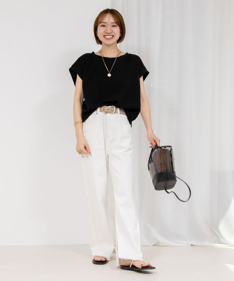 Rie Miller「【RM denim】スリットフレアハイウエストデニム」|デニム|
