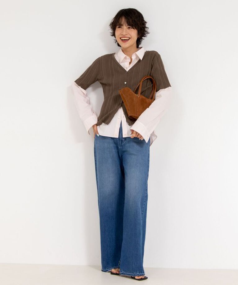 Rie Miller「【RM denim】スリットフレアハイウエストデニム」|デニム|