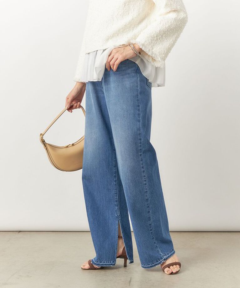 Rie Miller「【RM denim】スリットフレアハイウエストデニム」|デニム|