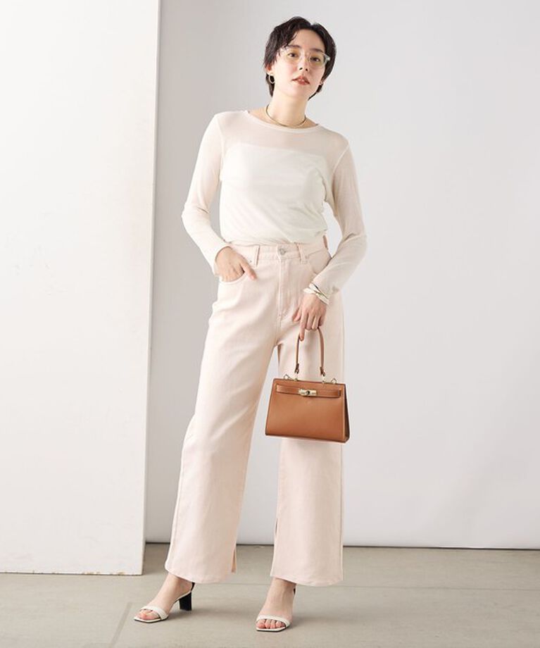 Rie Miller「【RM denim】スリットフレアハイウエストデニム」|デニム|