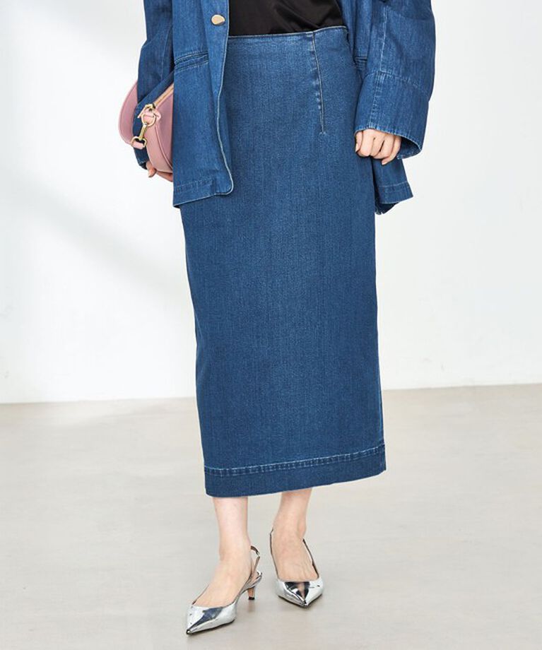 Rie Miller「【RM denim】スリットタイトデニムスカート」|タイト|