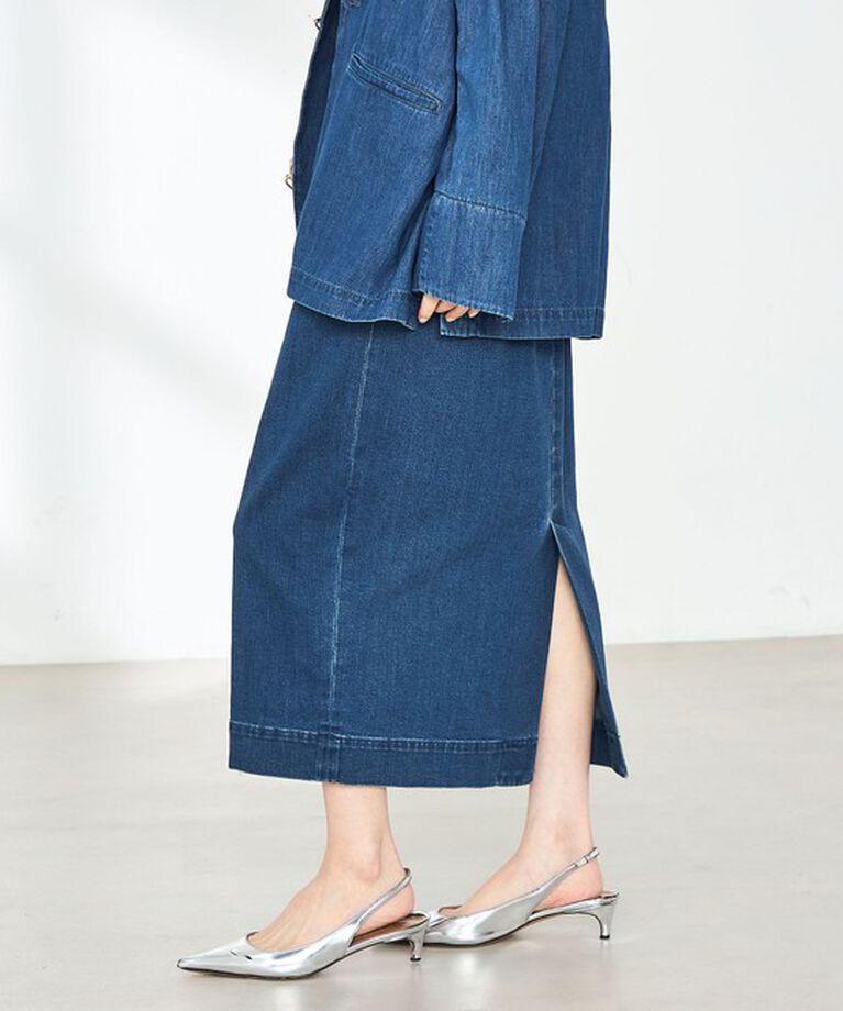 Rie Miller「【RM denim】スリットタイトデニムスカート」|タイト|