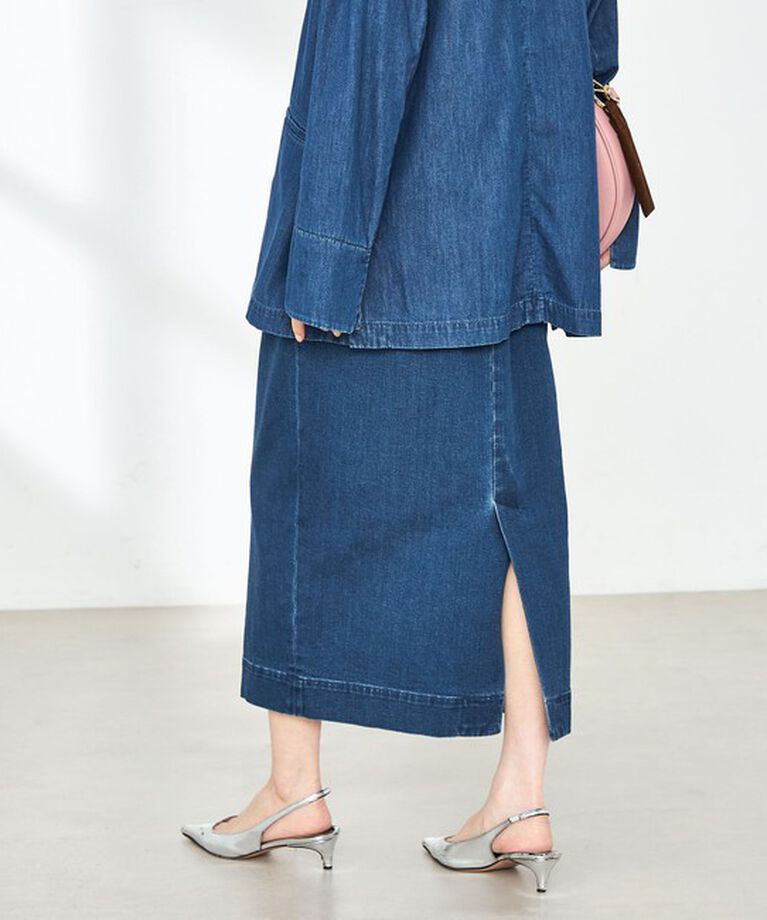 Rie Miller「【RM denim】スリットタイトデニムスカート」|タイト|