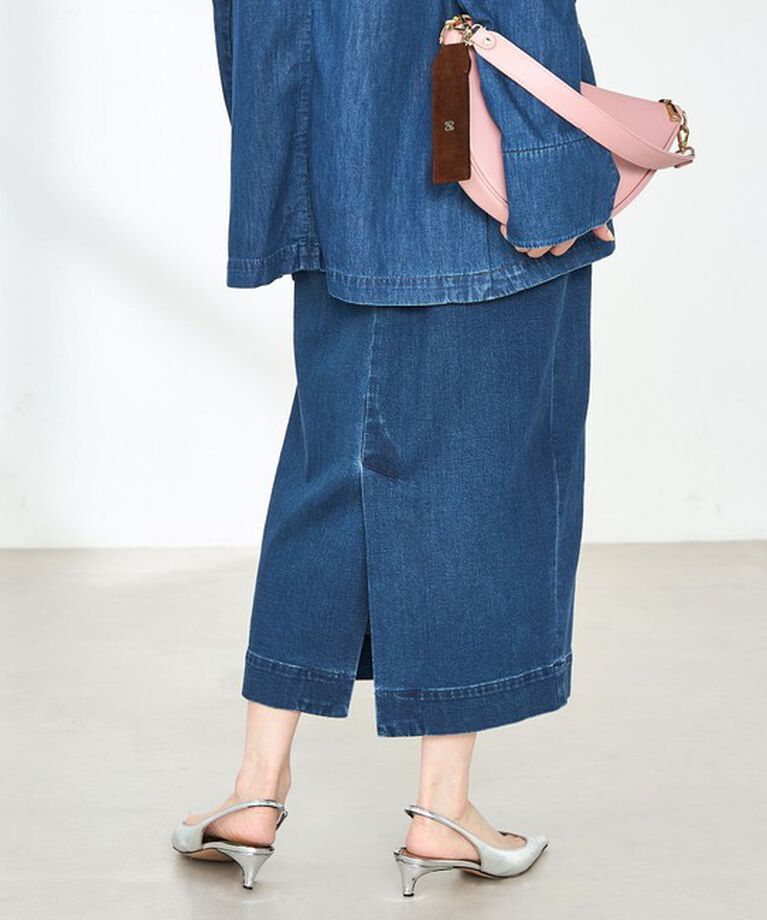 Rie Miller「【RM denim】スリットタイトデニムスカート」|タイト|
