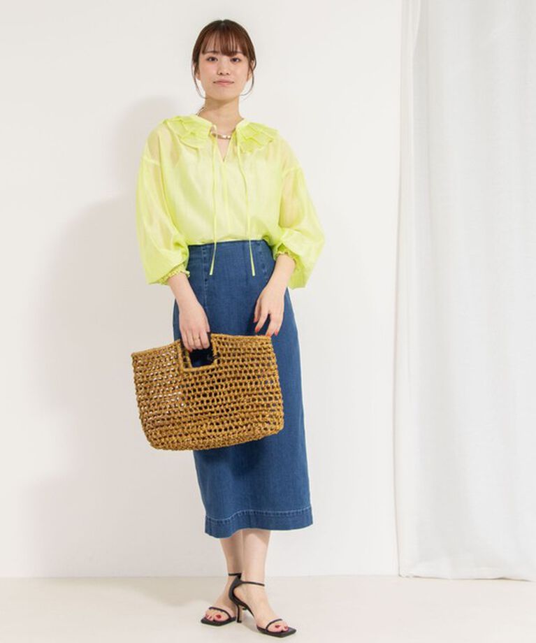 Rie Miller「【RM denim】スリットタイトデニムスカート」|タイト|