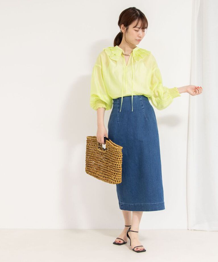 Rie Miller「【RM denim】スリットタイトデニムスカート」|タイト|