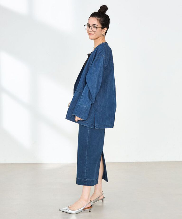 Rie Miller「【RM denim】スリットタイトデニムスカート」|タイト|