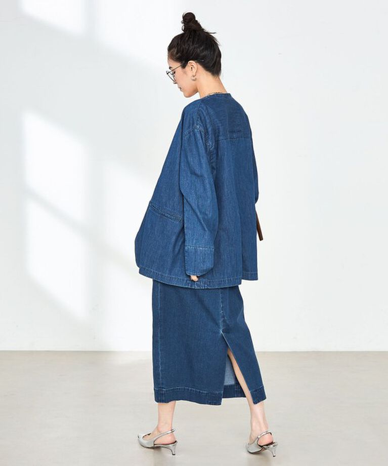 Rie Miller「【RM denim】スリットタイトデニムスカート」|タイト|