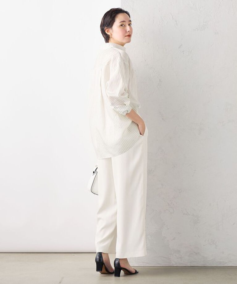 NOLLEY'S sophi「【追加】《オールシーズン対応》ウォッシャブルダブルクロスサテンイージーワイドパンツ」|その他|