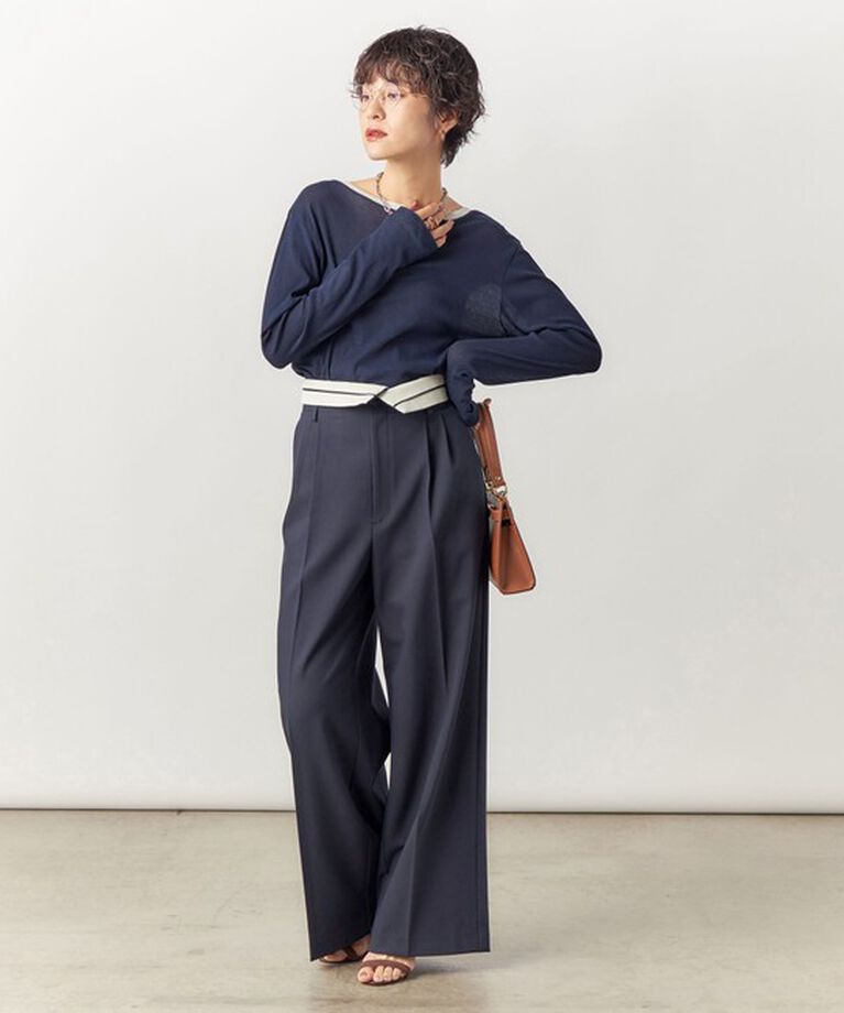 NOLLEY'S sophi「ウォッシャブル折り返しチノワイドパンツ」|その他|