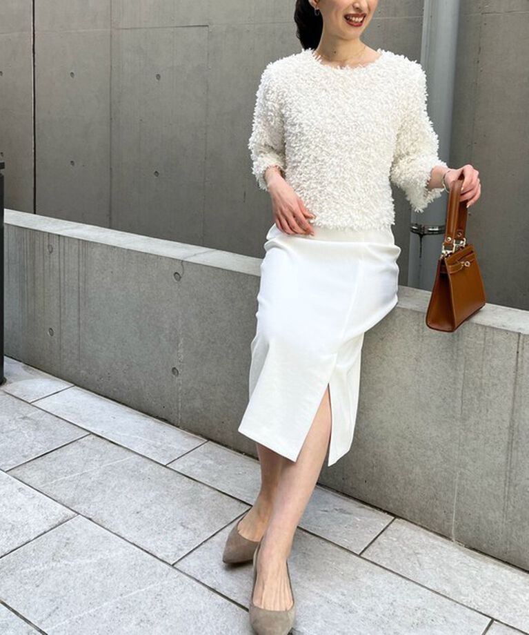 NOLLEY'S sophi「リボンニットツイードショートプルオーバーブラウス」|シャツ・ブラウス|