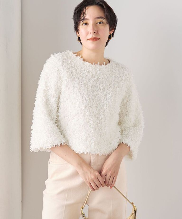 NOLLEY'S sophi「リボンニットツイードショートプルオーバーブラウス」|シャツ・ブラウス|