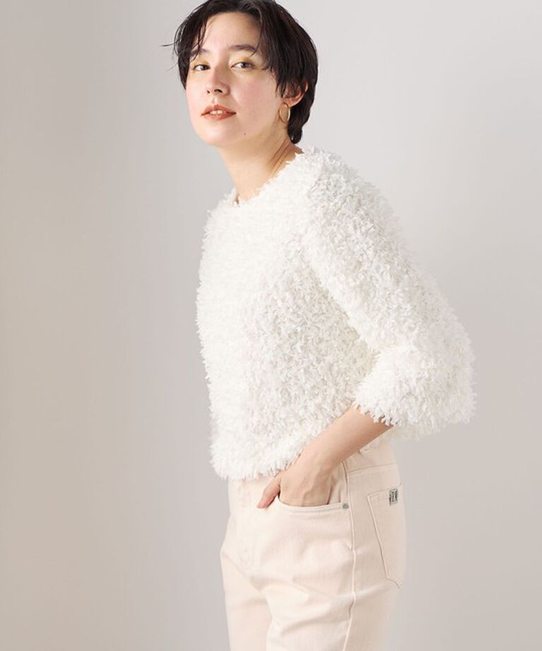NOLLEY'S sophi「リボンニットツイードショートプルオーバーブラウス」|シャツ・ブラウス|