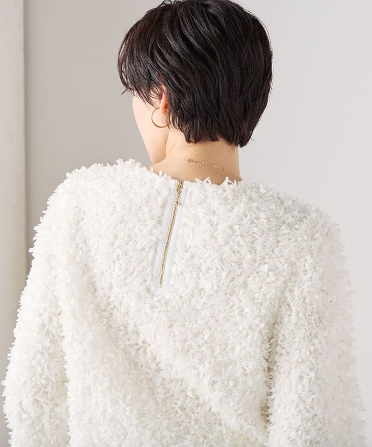 NOLLEY'S sophi「リボンニットツイードショートプルオーバーブラウス」|シャツ・ブラウス|