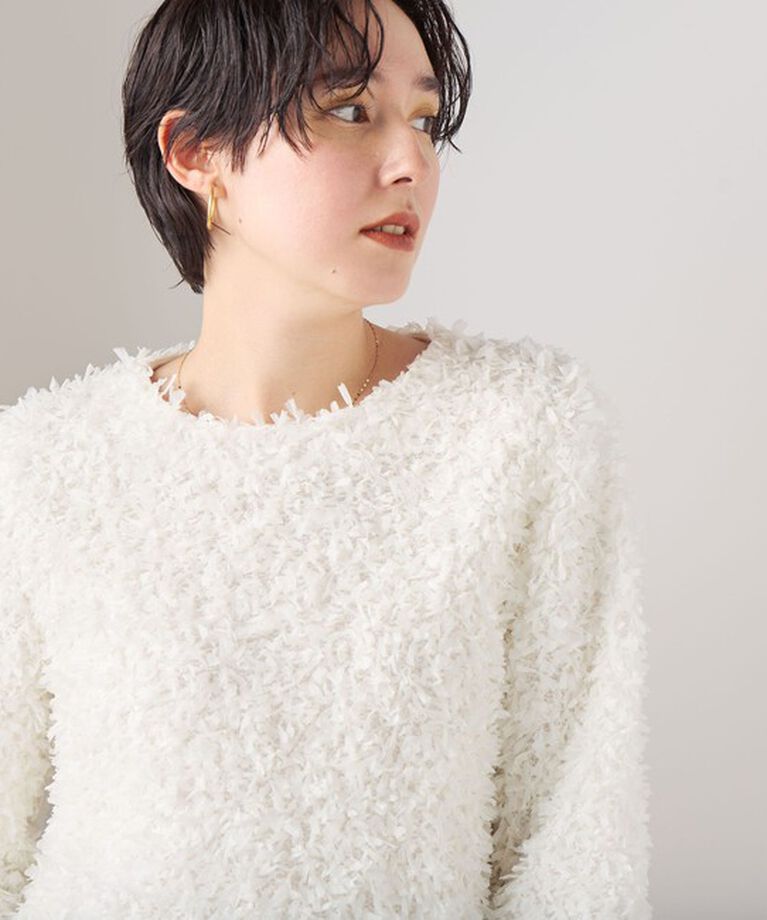 NOLLEY'S sophi「リボンニットツイードショートプルオーバーブラウス」|シャツ・ブラウス|