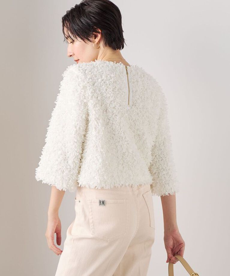 NOLLEY'S sophi「リボンニットツイードショートプルオーバーブラウス」|シャツ・ブラウス|
