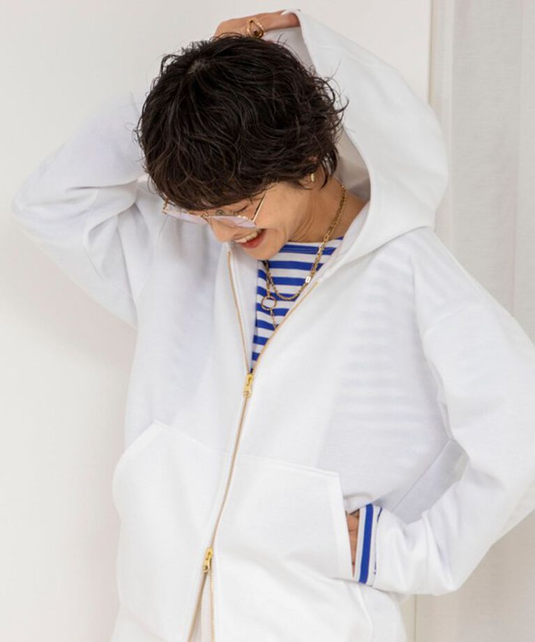 Rie Miller「《オールシーズン対応》GIZA COTTON天竺ボーダープルオーバーカットソー」|Tシャツ・カットソー|