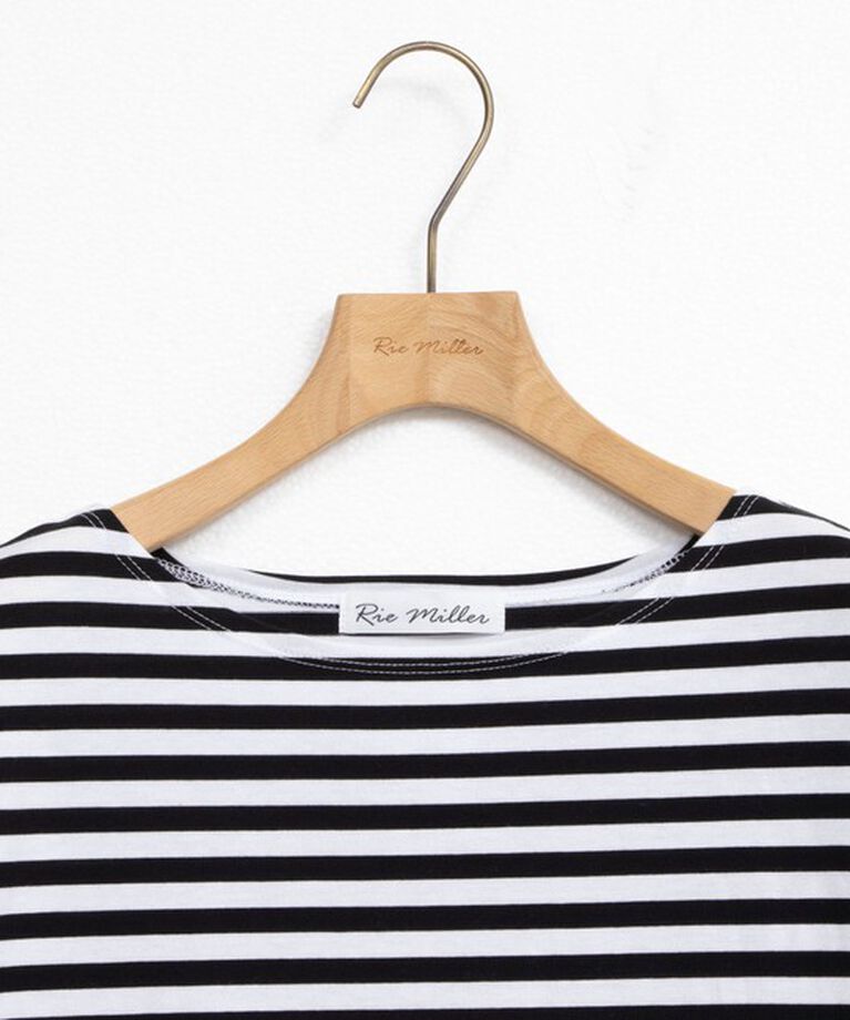 Rie Miller「《オールシーズン対応》GIZA COTTON天竺ボーダープルオーバーカットソー」|Tシャツ・カットソー|