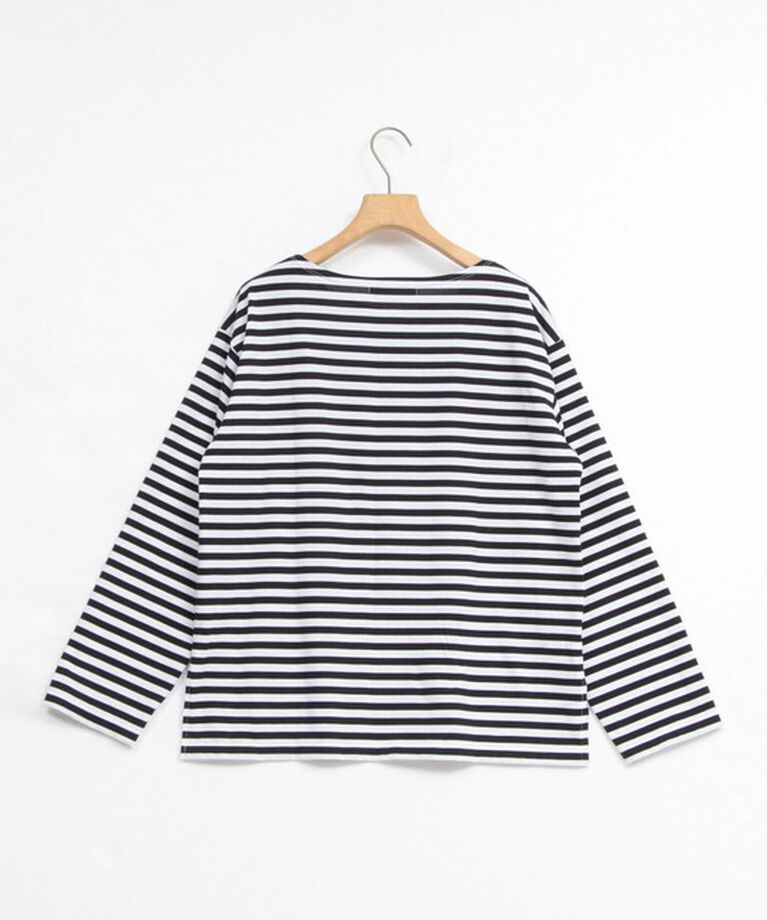 Rie Miller「《オールシーズン対応》GIZA COTTON天竺ボーダープルオーバーカットソー」|Tシャツ・カットソー|