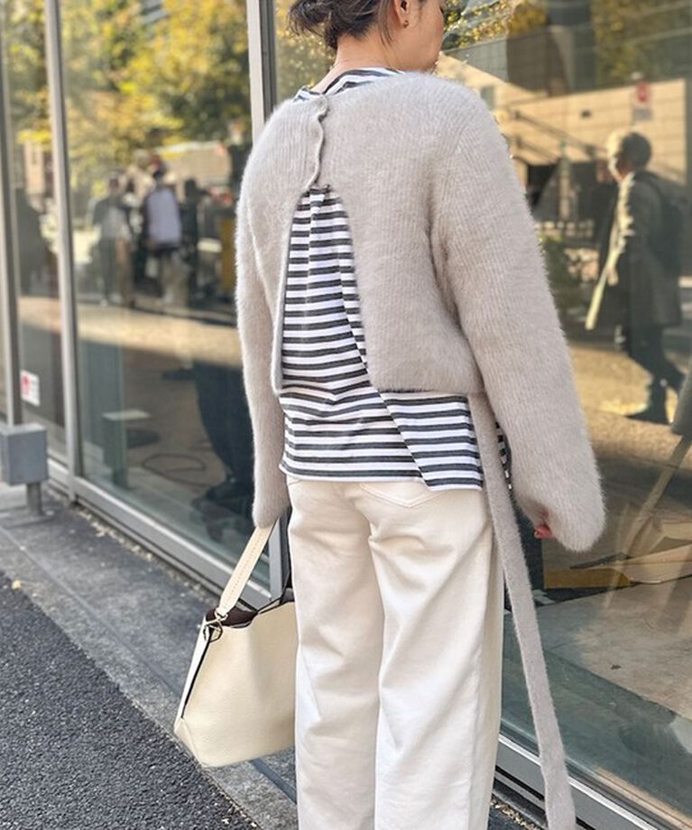 Rie Miller「《オールシーズン対応》GIZA COTTON天竺ボーダープルオーバーカットソー」|Tシャツ・カットソー|