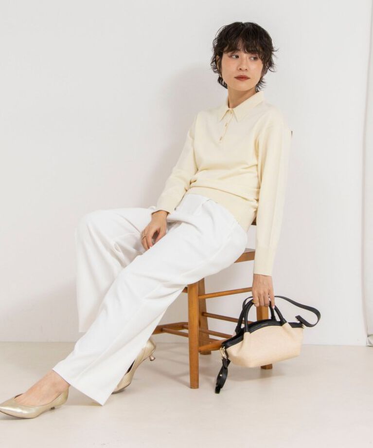 NOLLEY'S sophi「《手洗い可能》ポロ衿プルオーバーニット」|ニット・セーター|