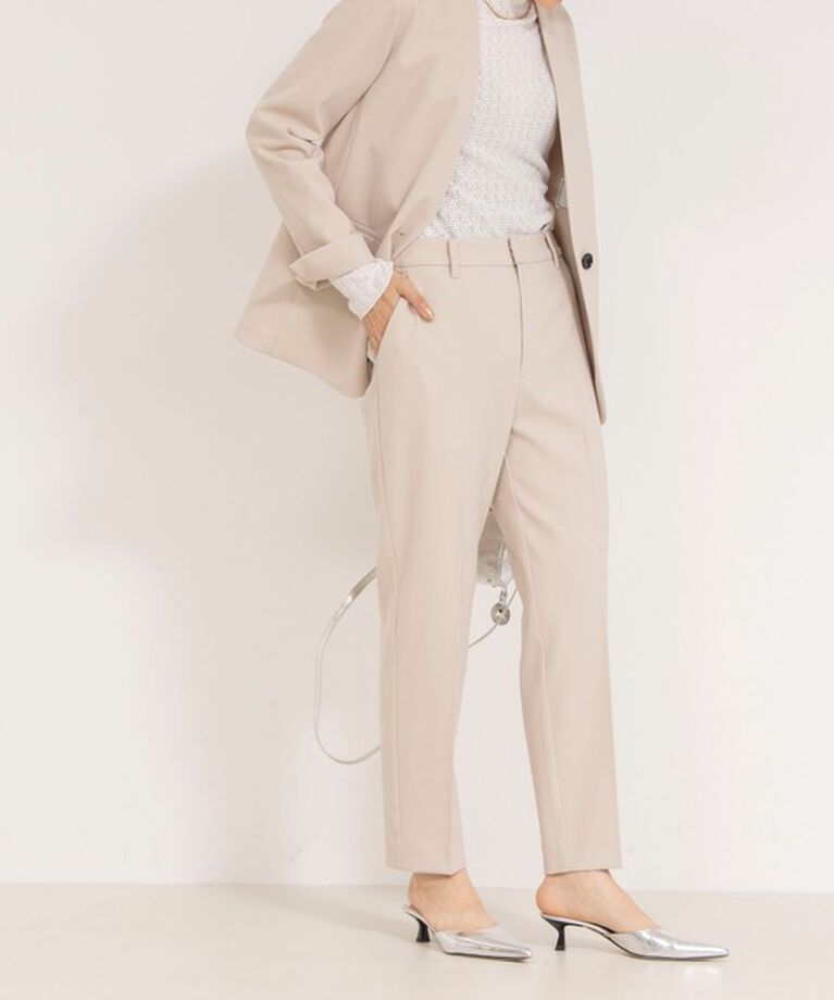 NOLLEY'S「《セットアップ対応》ウォッシャブルダブルクロススリムパンツ」|その他|ベージュ