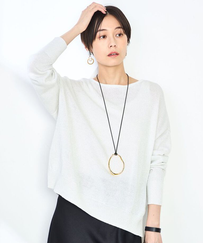 NOLLEY'S「《手洗い可能》ギマコットンヘンリー2WAYプルオーバーニット」|ニット・セーター|