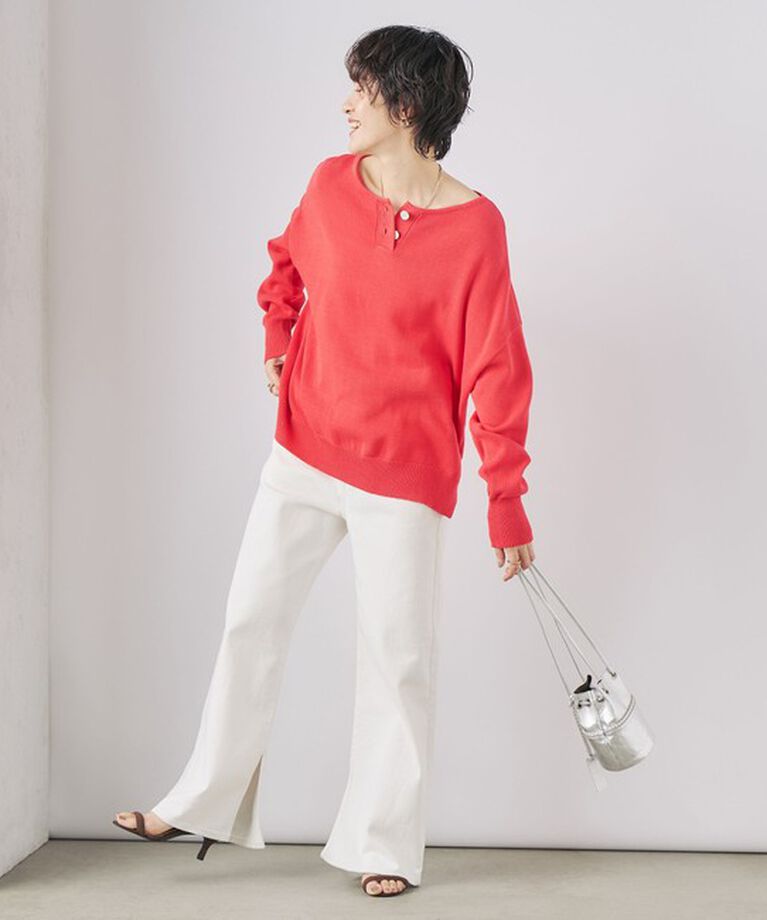 NOLLEY'S「《手洗い可能》ギマコットンヘンリー2WAYプルオーバーニット」|ニット・セーター|
