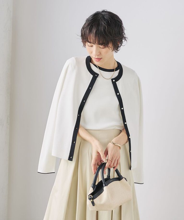 NOLLEY'S sophi「《アンサンブル対応》《手洗い可能》マルチファンクションクルーネックカーディガン」|カーディガン|